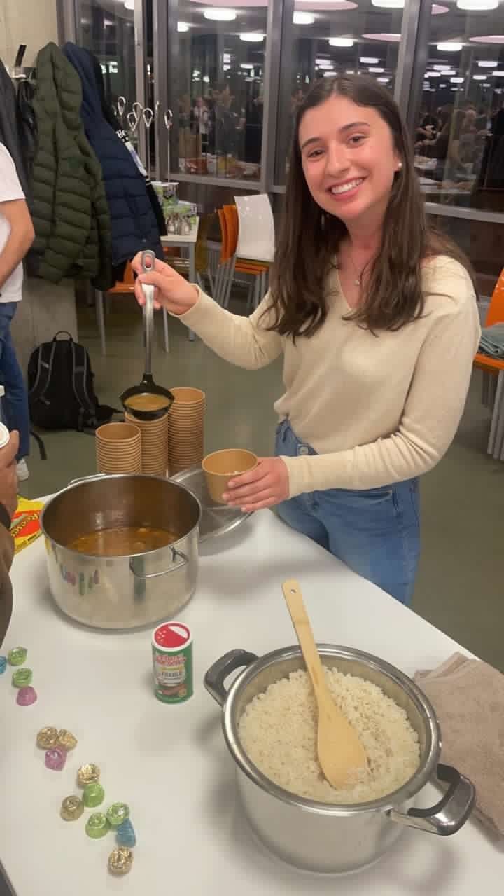 Abby serves gumbo