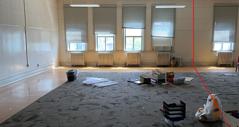 Before image of meeting room used in Yellowstone scene.