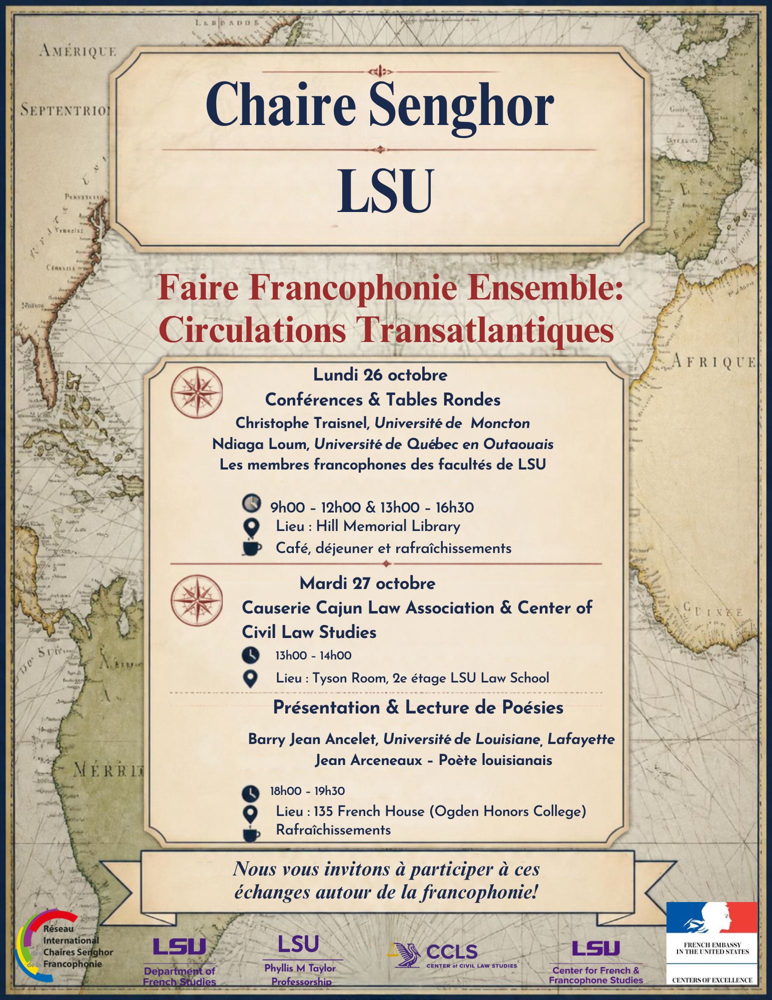Chaire Senghor Schedule