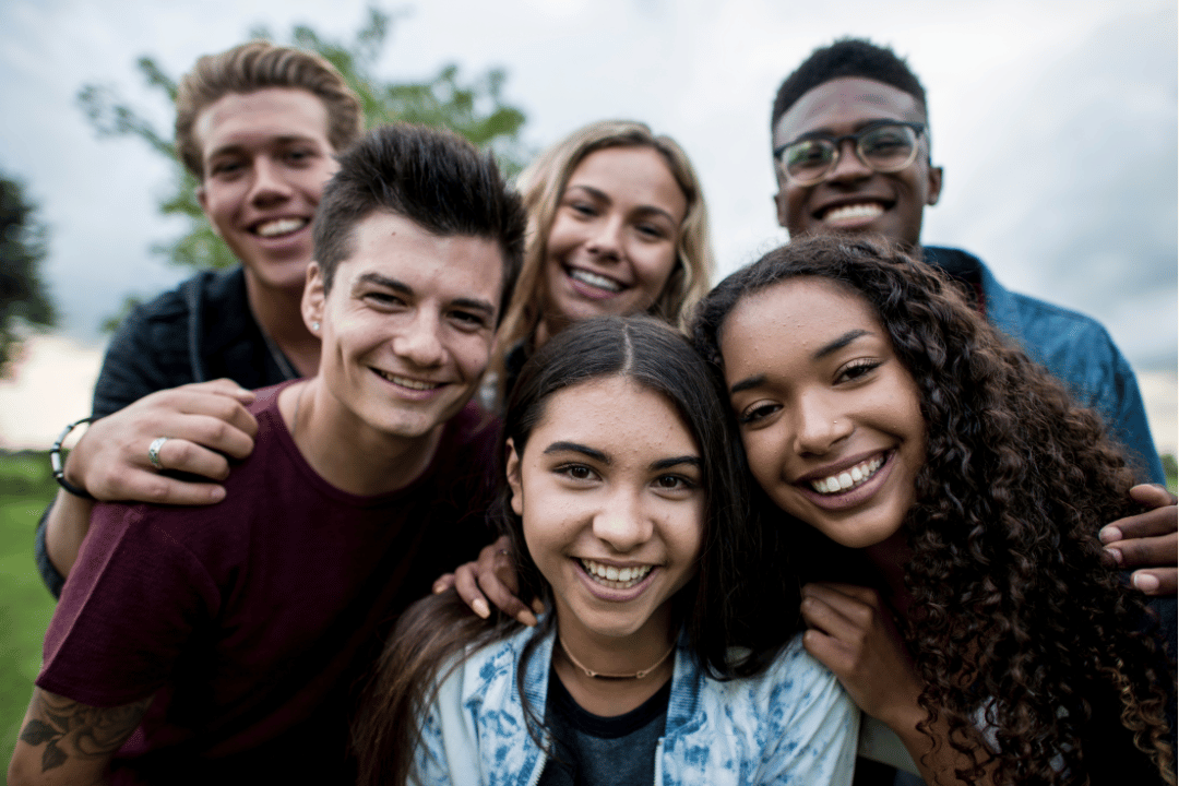 group of teenagers smiling