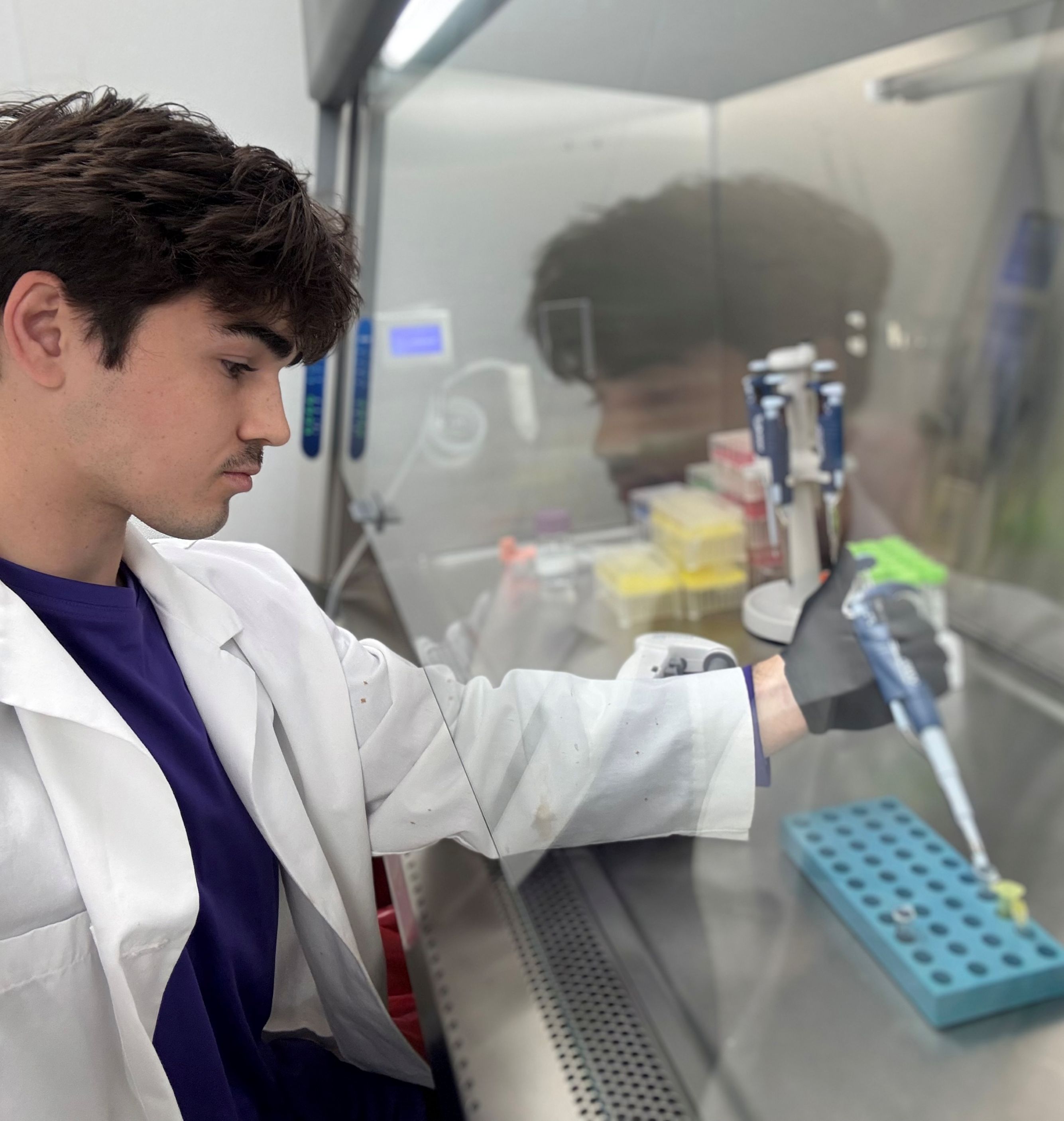 Lorio working in the lab