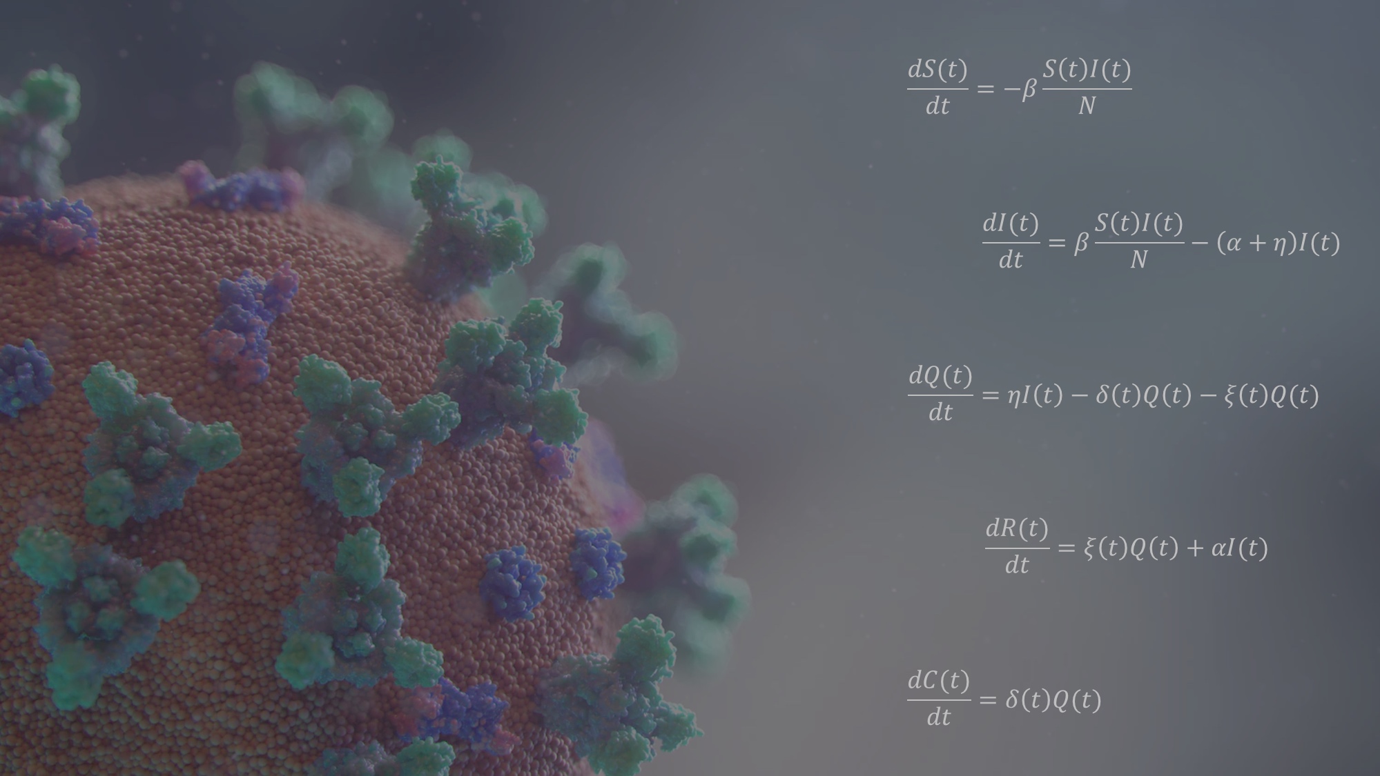 graphic with applied computational models to investigate infection rates in relation to social distancing measures. 