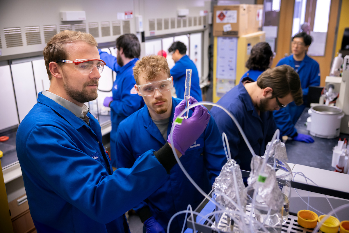 graduate students in the lab